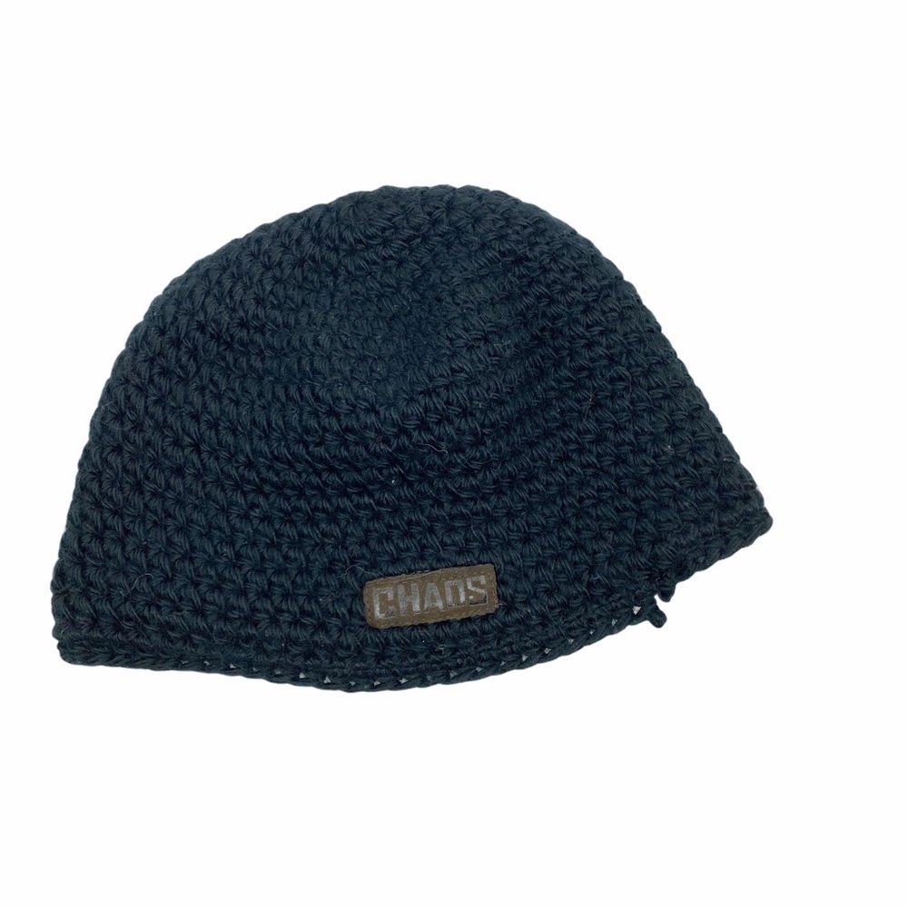 CHAOS Black Knit Fleece Hat